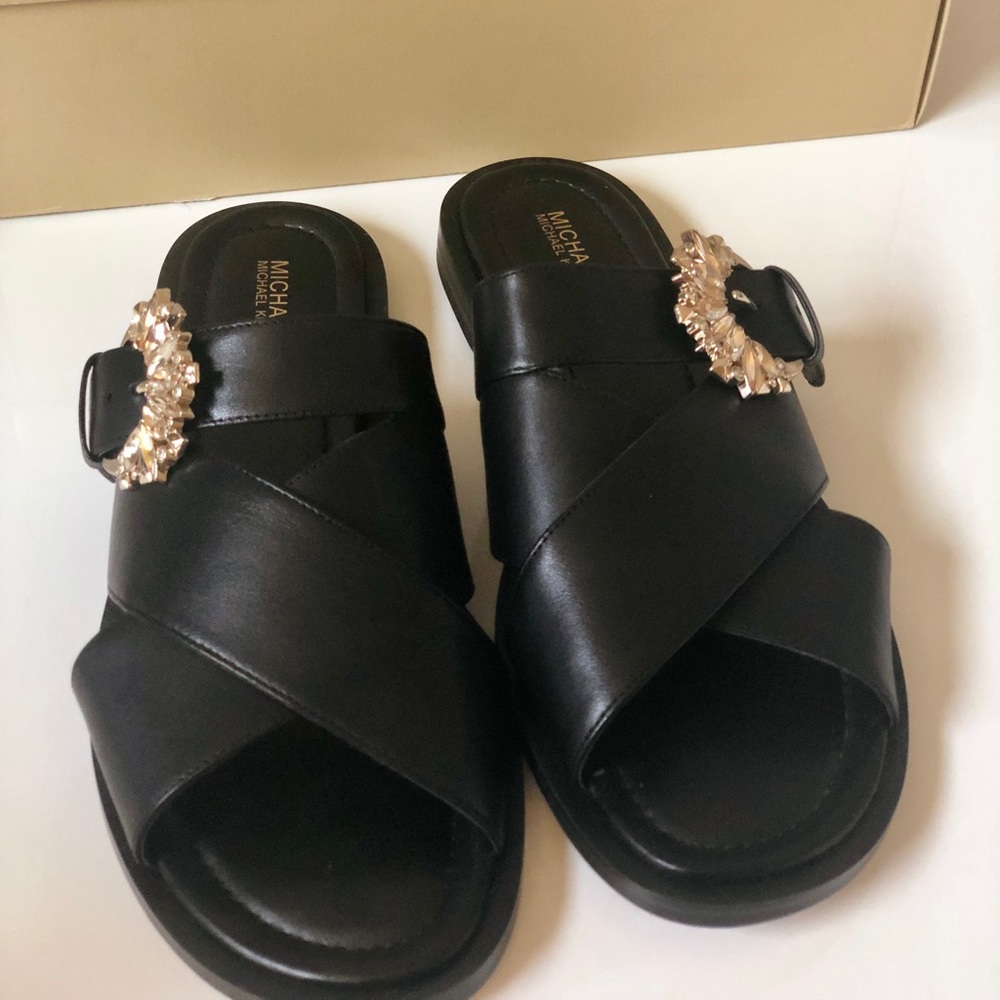 MICHAEL Michael Kors FRIEDA EMBELLISH SLIDES 9.5